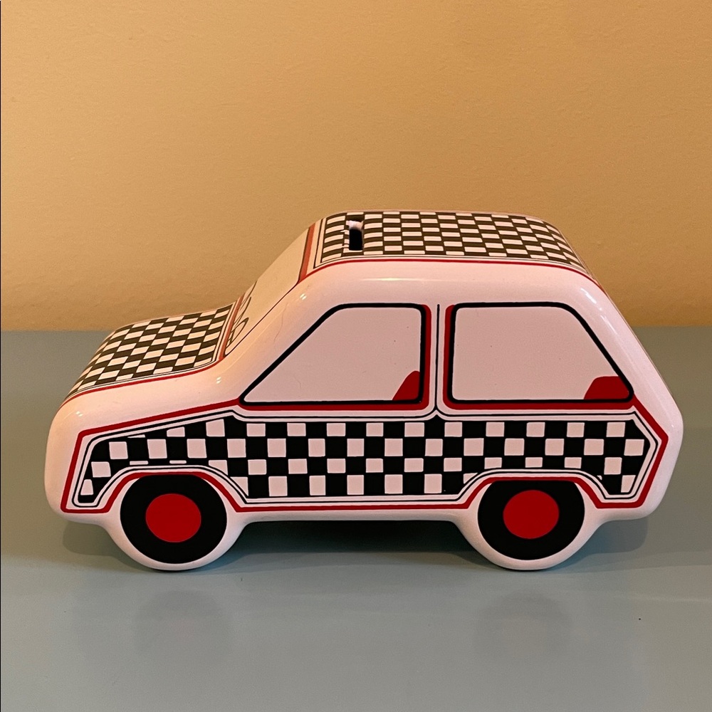 Vintage Waechtersbach Western Germany Checkered Taxi Car Coin Bank